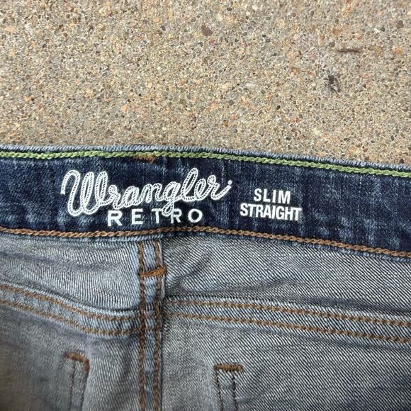 Wrangler Boys Retro Slim Straight Blue Jeans Style 88BWZBZ Size 14 - Picture 3 of 8